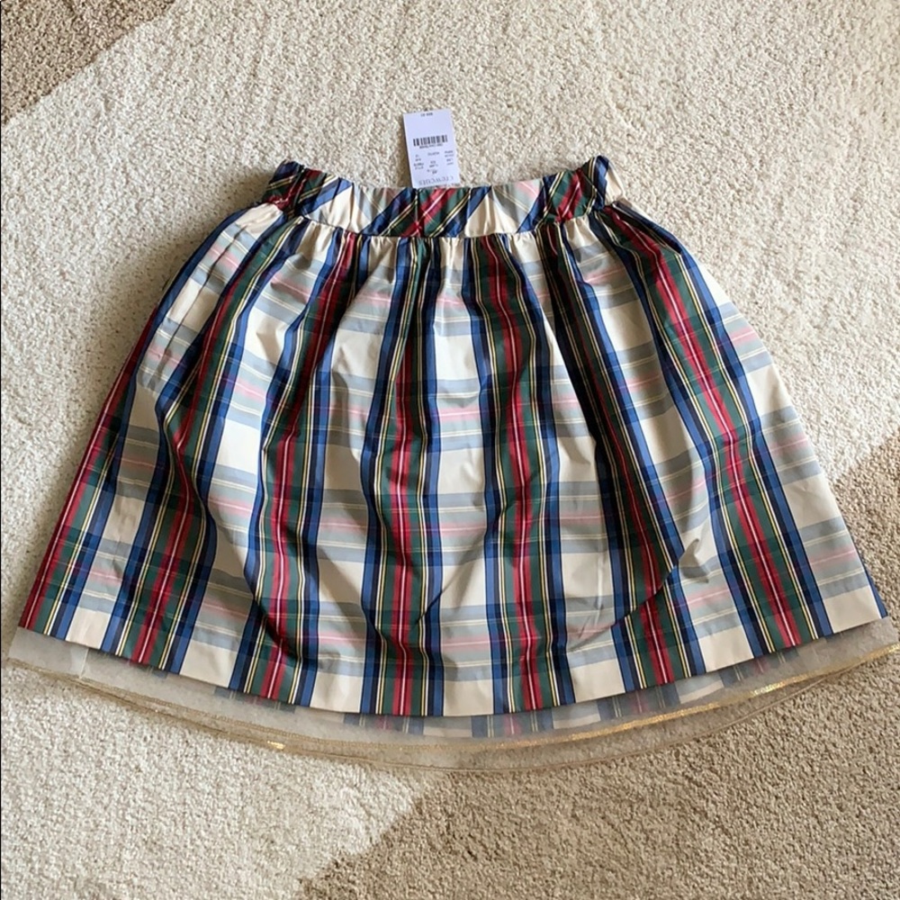 💙 crewcuts plaid taffeta skirt